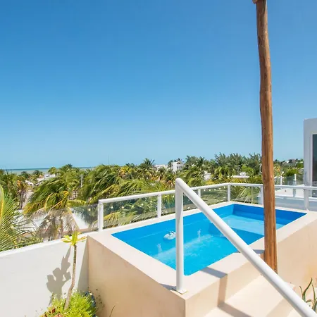 Penthouse Apartments Private Roof Pool 200M To Beach Chicxulub Exterior photo